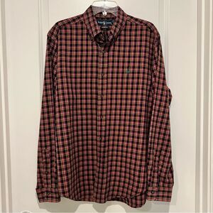 Ralph Lauren Men's Plaid Long Sleeve Button Down Shirt in Sz. Large Classic Fit